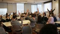 students are attending an IPE event